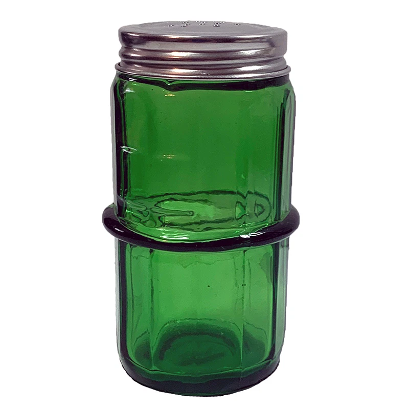 Clear Green or Blue COLONIAL Style Glass Spice Jar with Lid - Hoosier, Sellers  - Image 4 of 4