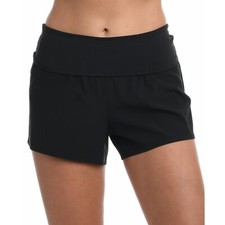 Women's La Blanca Foldover 3in Swim Boardshorts Black, Small