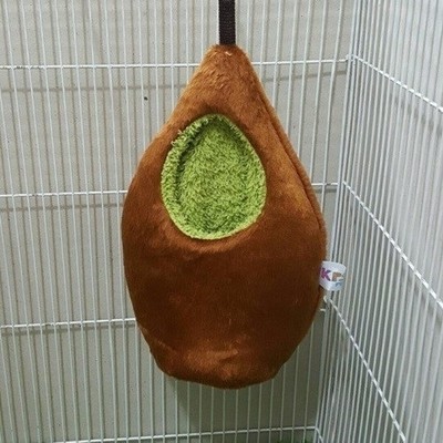 1 Pcs Cute Velvet Oval Bed Sugar Glider Cage, Brown & Green Color,Kullachy.shop 