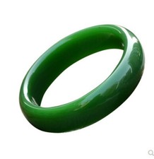 Female 54mm-65mm Bangle AAA Beautiful Chinese Green Jade Hand-carved Bracelet