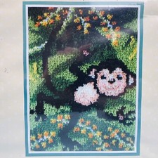 WonderArt Latch Hook Kit Swinging Monkey Large 15" x 20" Wonder Art Caron 4134
