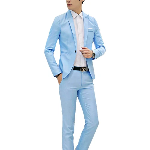 Herren Anzug 2Tlg Slim Fit Anzüge Business Büro Party Herrenanzug Sakko Hose2024 - Bild 11 von 25