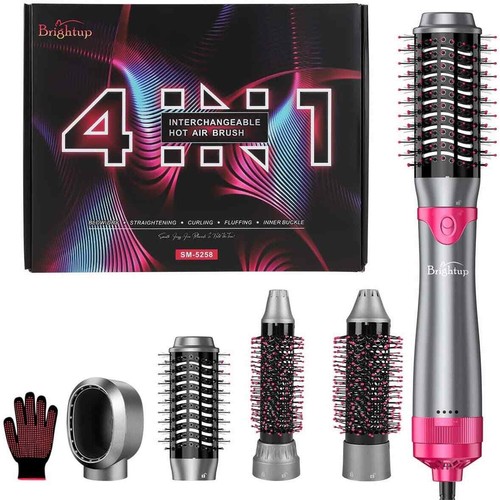 Brightup 4 in 1 interchangeable hot air brush
