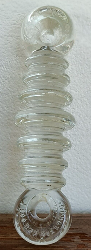 Antique old heavy glass paperweight shape of a car spring advertising Phoenix