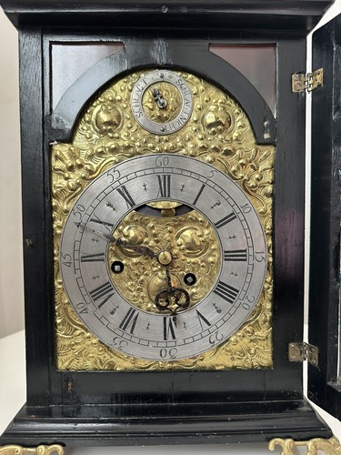 Stockuhr Kaminuhr/Tischuhr mit Messing Applikationen Um 1780 - Bild 3 von 11