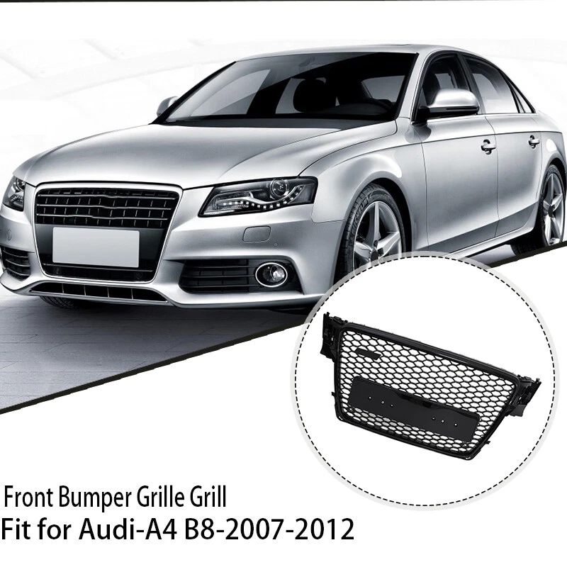 Решетка на капот переднего бампера сотовая сетка для стиля Audi A4 S4 B8 RS 2007-2012 годов выпуска - Изображение 2 из 4
