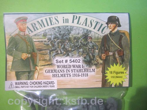 1/32 Armies in Plastic 5402 WKI Deutschland Infanterie Stahlhelm Soldaten Armee - Picture 2 of 4