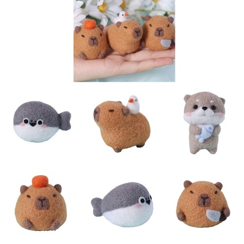 Needle Felting Starter Kits with Tool and Instruction Capybara Wool Felting DIY - Picture 2 of 12