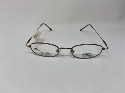 EARTH ELEMENTS EYEWEAR EE123 MATTE BROWN 46-19-135 SPRING HINGE EYEGLASSES HJ54
