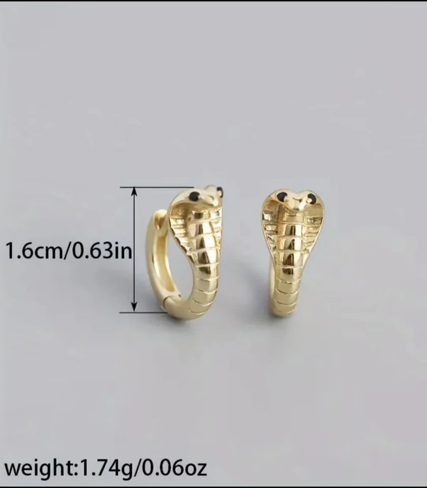 Pendientes unisex serpiente, joyería de animales vanguardistas, regalo estilo punk para él/ella Foto 3 de 4