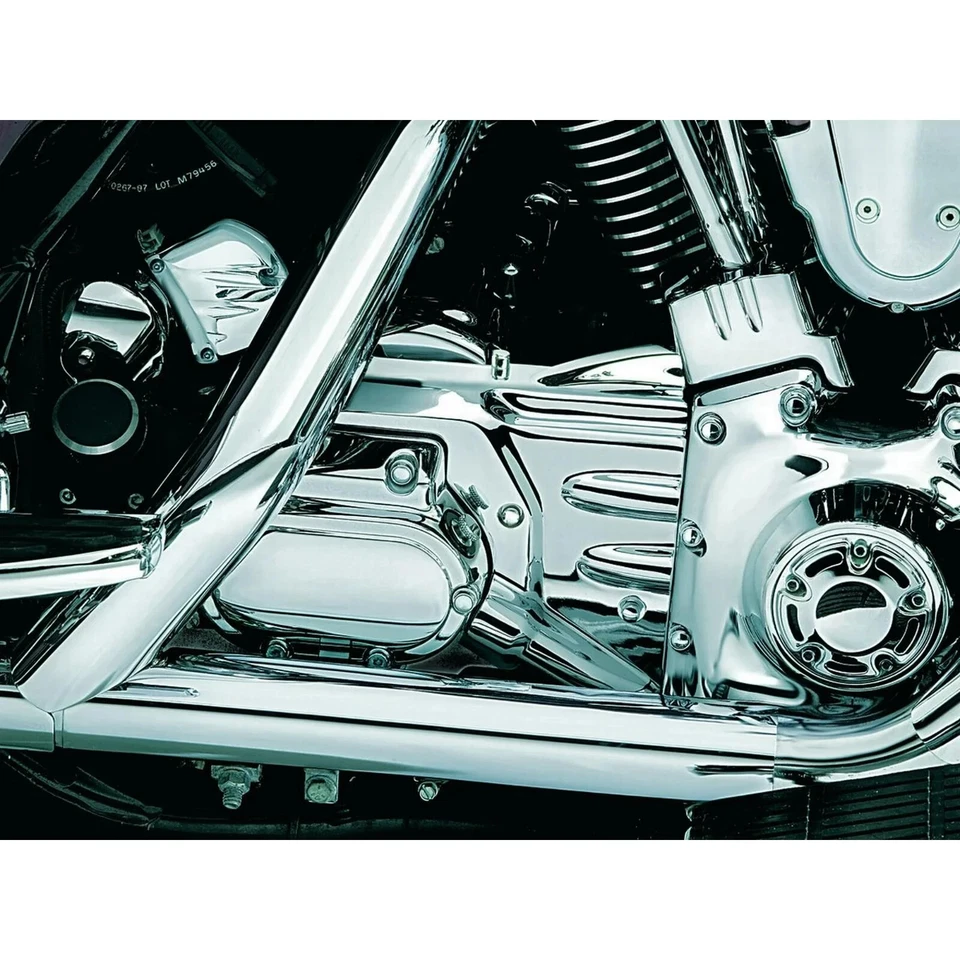 Kuryakyn 8201 Chrome Oil Line Cover Transmission Shroud 2002-2006 Harley Touring - Image 4 of 4