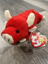Ty Beanie Baby Snort the Bull Plush Toy - 4002 Tag Error PVC Pellets
