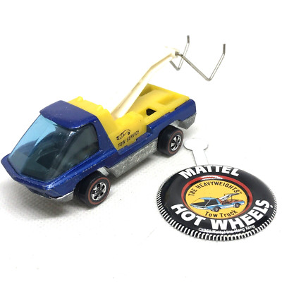 Hot Wheels Redline The Heavyweights Tow Truck Blue 1969 Hong Kong W/Button 