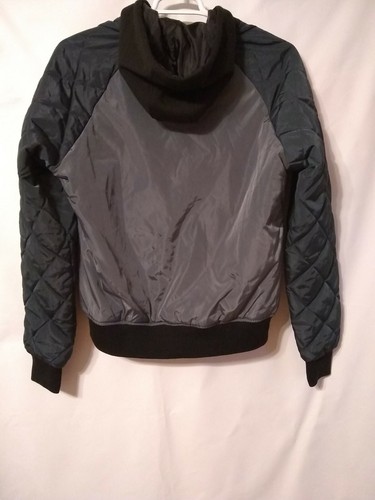 American Rag Bomber Style Quilted Sleves NWT Med Gray/Black (Retail $109) - Picture 2 of 5