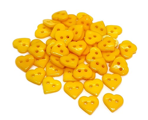 50 Herz-Knöpfe 12mm bunt 2-Loch Kunststoff im Set - Bild 6 von 24
