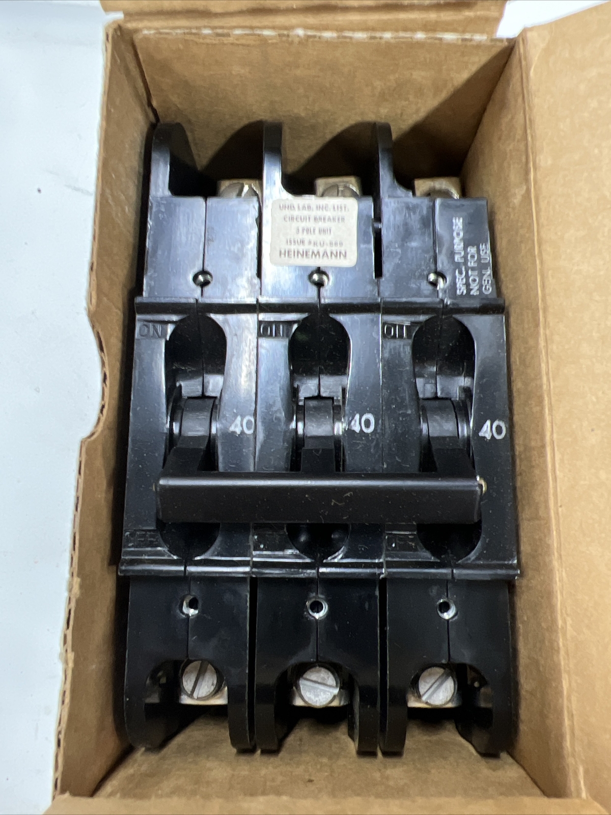 Heinemann Circuit Breaker CF3G3DU 40A 240VAC 3 pole. NEW in box eBay