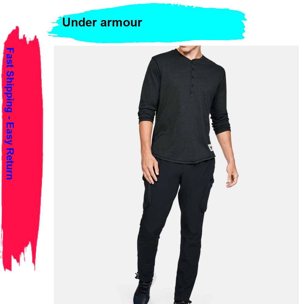 Under Armour Mens UA X Project Rock ¾ Sleeve Henley 1346095-001