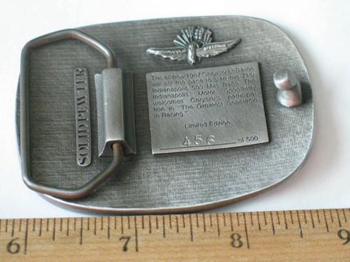 1987 Chrysler Le Baron Indy 500 Pace Car Belt Buckle Limited Edition #456 of 500 - Picture 3 of 4