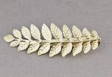 Gold laurel leaf leaves metal side alligator gator clip hair claw bridal prom