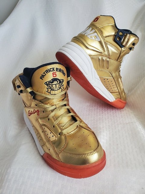 gold patrick ewing shoes