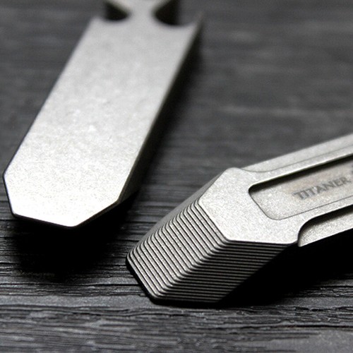 TITANER Lega di titanio Tascabile Pry Barra Crowbar EDC Campeggio Apristrumenti Multi - Foto 5 di 8