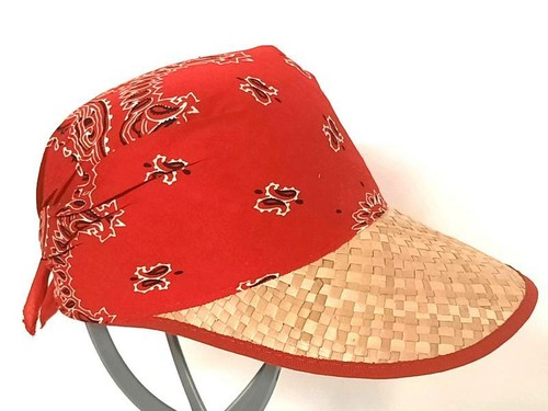CAPPELLO PAGLIA VISIERA CON BANDANA | eBay