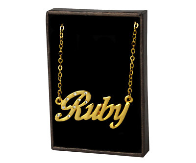 ruby name necklace