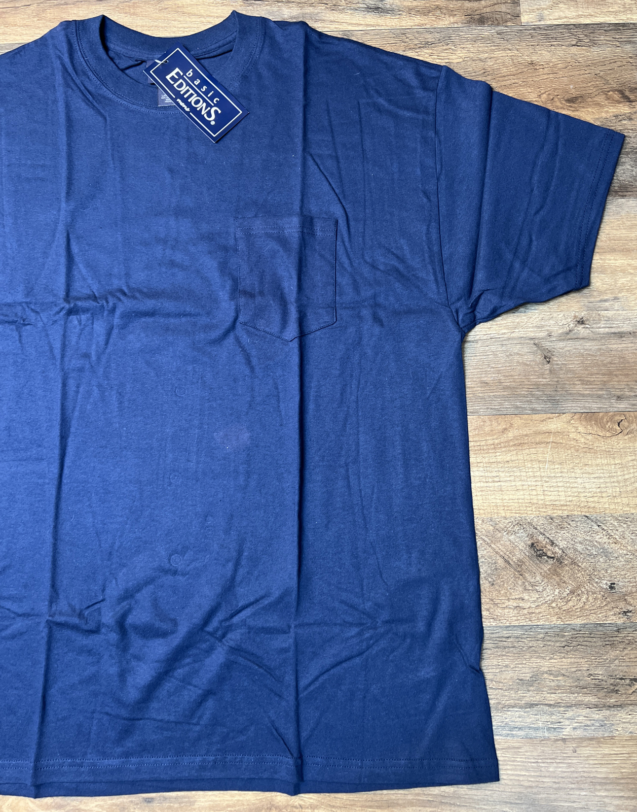 NWT Basic Editions Navy Blue Mens Pocket T Shirt SIze Large New Tee eBay