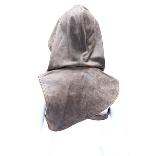 Lederumhang mit Kapuze Cape Kutte Erwachsene Mittelalter Kostüme Cosplay Hut - Bild 4 von 9
