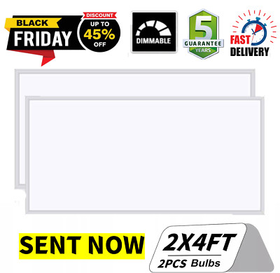 2x4 FT LED Troffer Panel Edge-Lit Flat (2-40 PACK) 5000k Daylight White,75 Watts