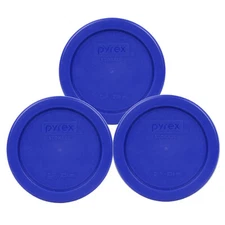 Pyrex 7202-PC Cadet Blue Plastic Food Storage Replacement Lid Cover (3-Pack)