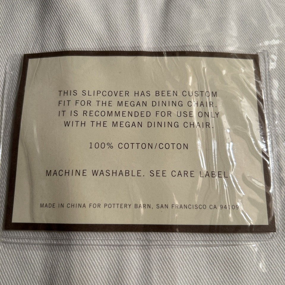 NEW In Package Pottery Barn Megan Short Side Chair Slipcover White