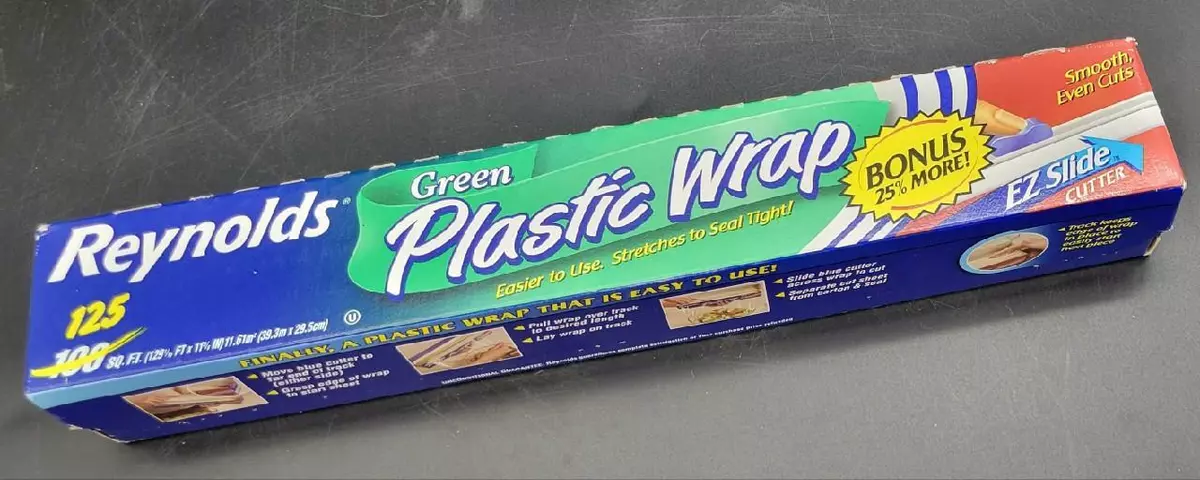 REYNOLDS Plastic Wrap GREEN Bonus Roll 125 Sq.Ft. NEW UNUSED GREEN