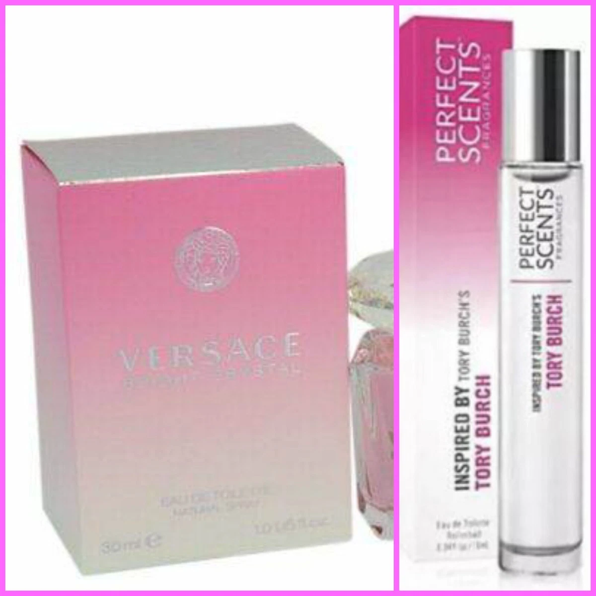 2 Perfumes Versace BRIGHT CRYSTAL 1 fl oz 30ml PLUS roll on Tory