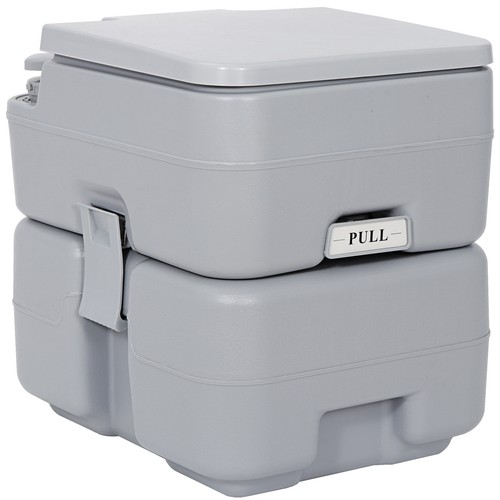 Portable Toilet 6.6 Gallon Camping Toilet with Lid & Flush System Removable Tank - Picture 4 of 18
