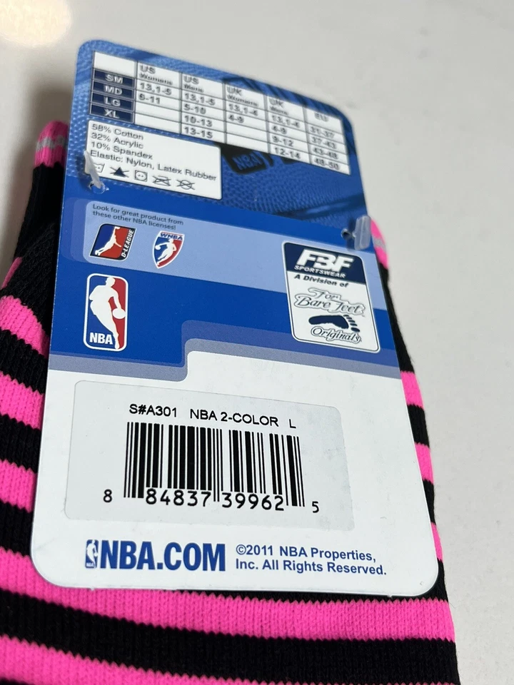 FBF Basketball Socks NBA Logoman (Black, Pink) A301 Foto 3 de 4