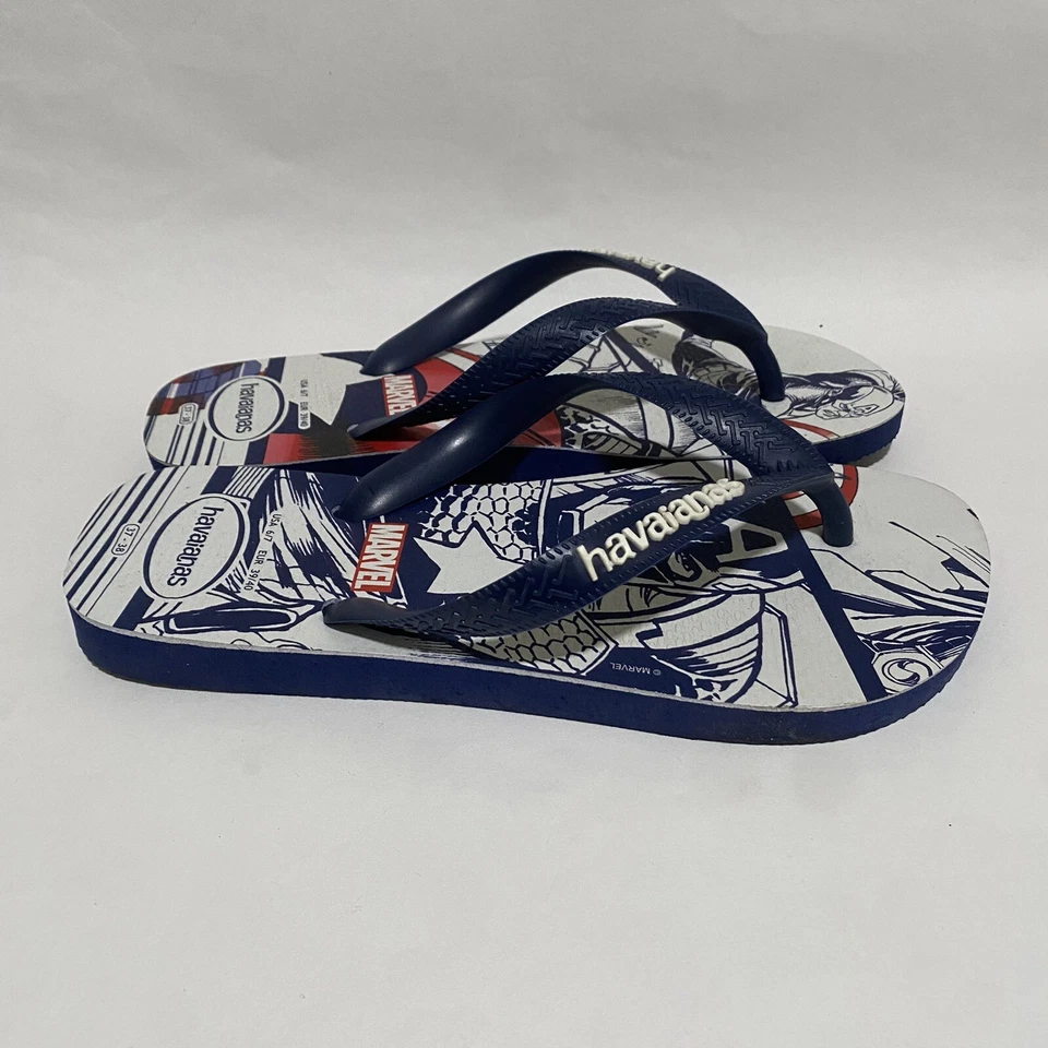 Sandalia Havaianas Marvel Capitán América Top Niños Talla 37-38 Usada en Excelente Condición (4.5-5-5 EE. UU.) Foto 4 de 4