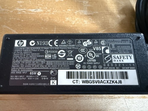 Genuine HP Pavilion 65W Laptop Charger 608425-003 609939-001 Official HP Brand - Afbeelding 2 van 2