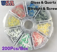 200 Pcs Dental Fiber Post Glass Quartz Teeth Restorative 1.2 1.4 1.6 1.8mm USA