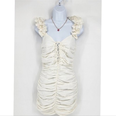 ZARA Draped Linen-Blend Off-White Midi Dress  Size Xs Summer Casual | eBay
