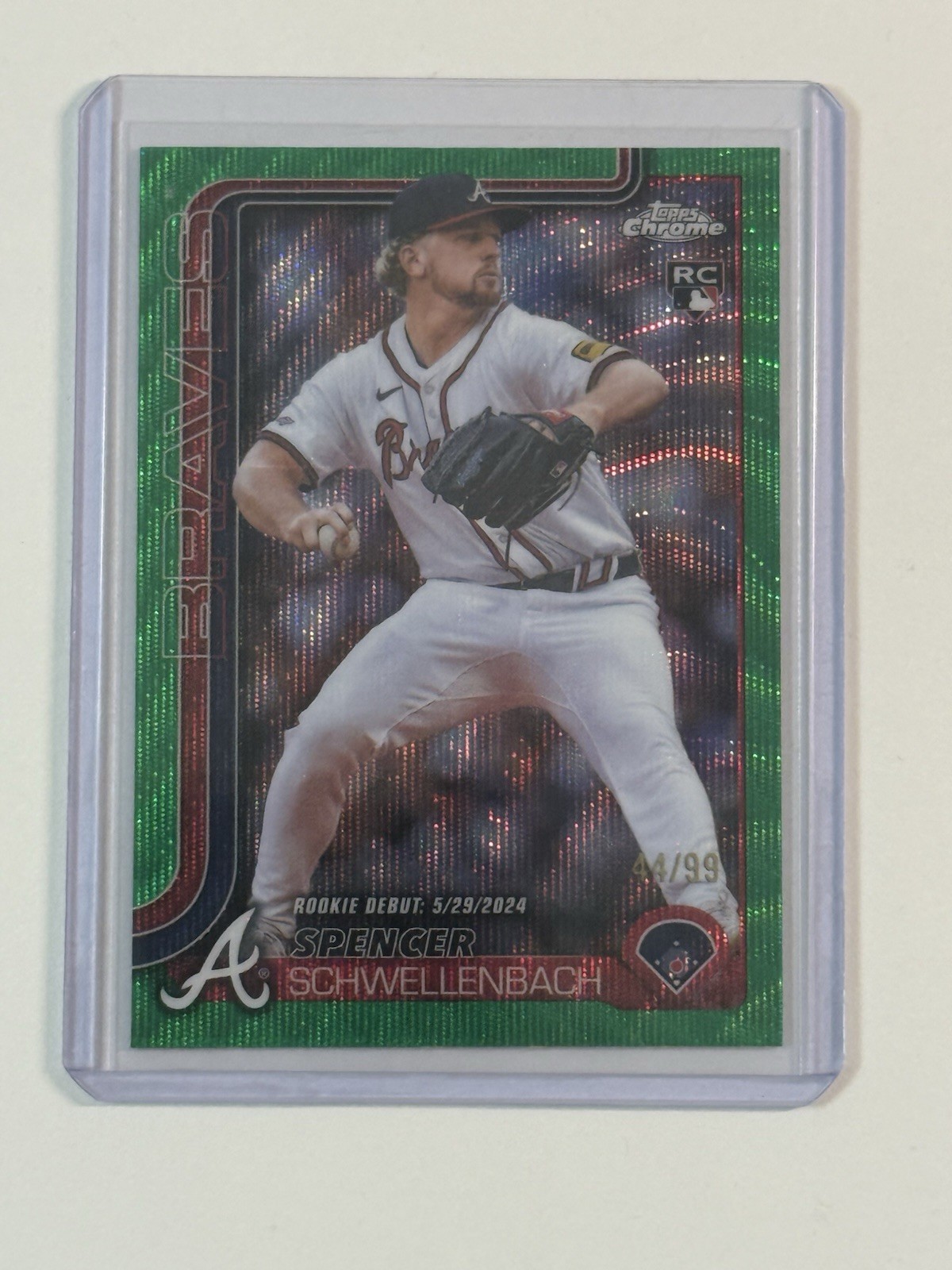 2025 Topps Chrome Update Rookie Green Wave #USC132 RC Spencer Schwellenbach /99