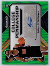 2023-24 Prizm Draft Picks Tosan Evbuomwan #CP-TSE AU Green Penmanship Princeton