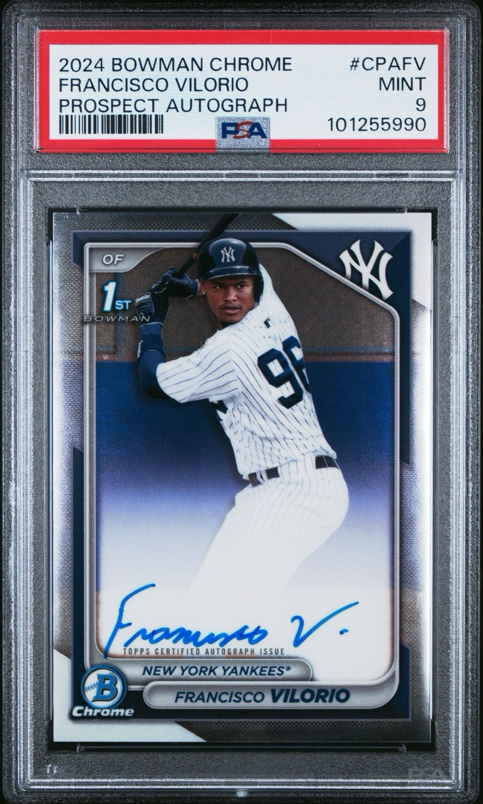 2024 Bowman 1st Chrome Prospect Auto Francisco Vilorio #CPAFV PSA 9 Mint Yankees