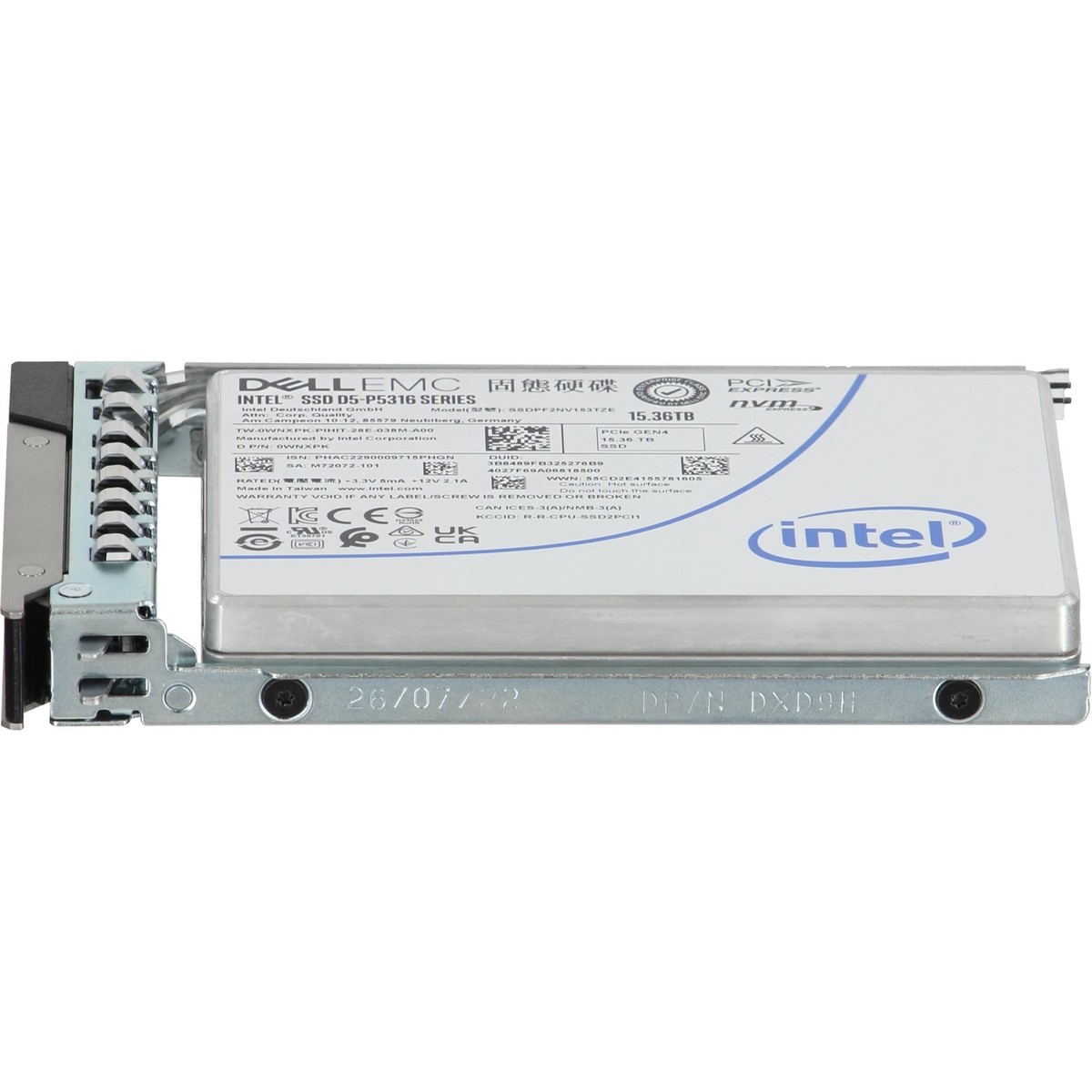 Dell 15.36TB PCIe Gen4 NVMe RI QLC 2.5 SSD D5-5316 (WNXPK