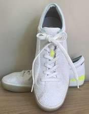Rothy's The Lace Up Sneaker Size 9 Bright White Textile EXCELLENT Condition
