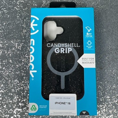 Speck CandyShell Grip iPhone 16 Phone Case Black MagSafe