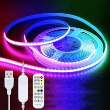 LED Strip Lights RGB COB 6.56 FT 1152 LEDs 5V USB Color Changing Short Strip ...