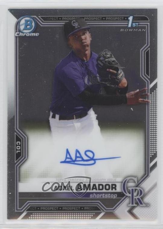 2021 Bowman Chrome Prospects Adael Amador #CPA-AAM Auto 0f6