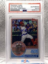 2018 Topps Series 1 VICTOR ROBLES signed RC 1983 Silver Pack Mojo Refractor PSA
