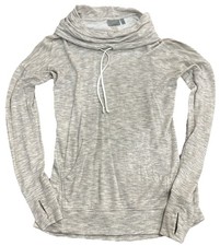 Athleta Pullover Cowl Neck Lightweight Marbled Tan/white Sweatshirt Size XS